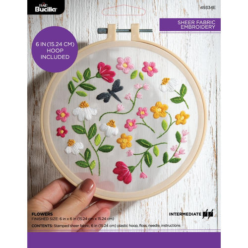 Bucilla Stamped Embroidery Kit-Flowers