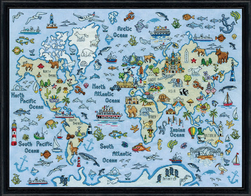 Design Works "World Map" Counted Cross Stitch Kit