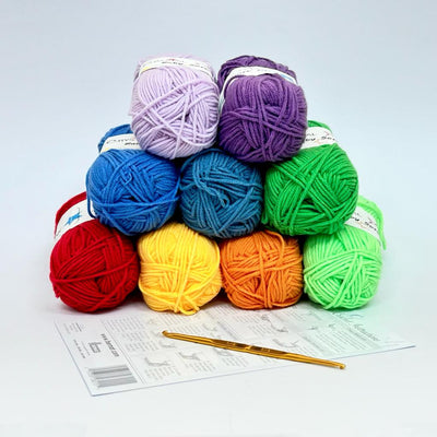 Crochet Starter Yarn Pack- Rainbow pack