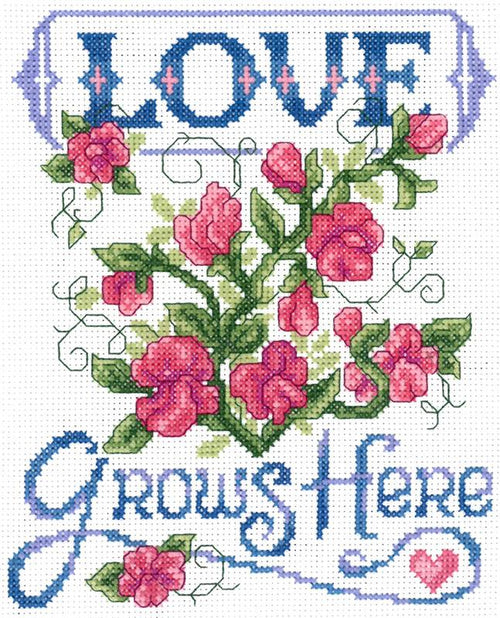 Love Grows Here Cross Stitch Kit