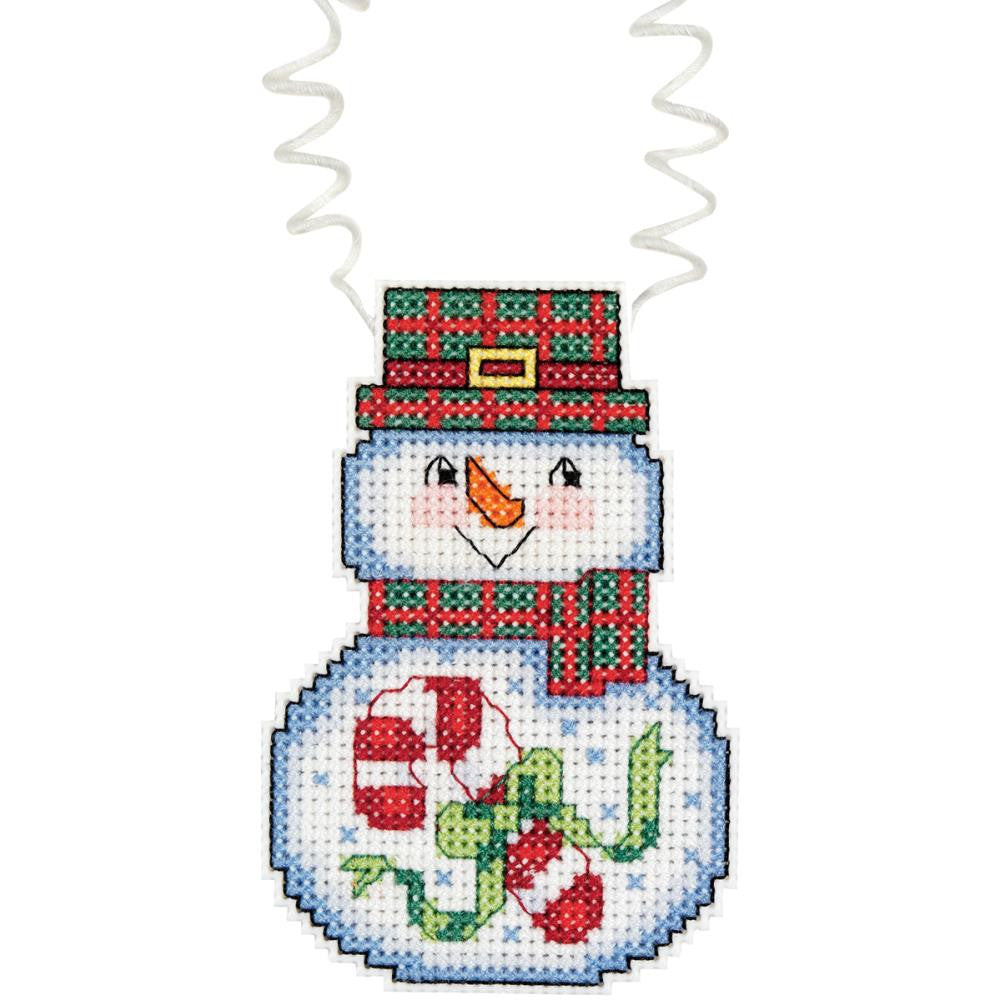 Snowman with Candy Cane Cross Stitch kit
