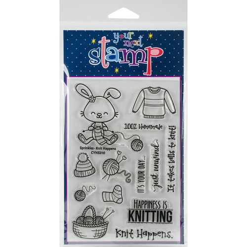 Your Next Stamp Knit Happens Clear Rubber Stamps