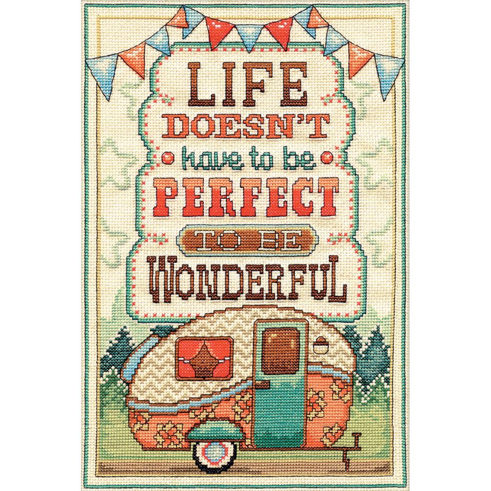 Design Works- Life doesn't have to be perfect to be wonderful Cross Stitch Kit