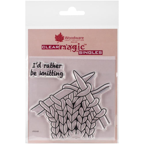 Woodware Craft Collection "I rather be knitting" Clear Stamp