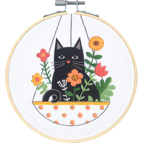 Dimensions Cat Planter Embroidery Kit