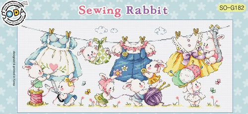 SODA "Sewing Rabbit" Cross Stitch Kit