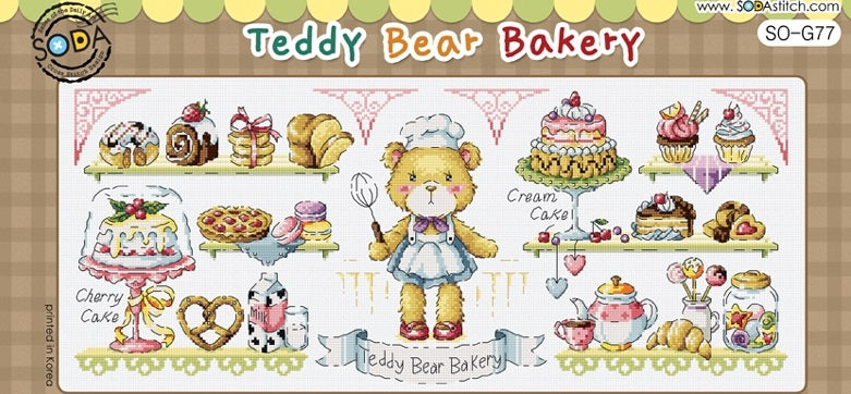 SODA "Teddy Bear Bakery" Cross Stitch Kit