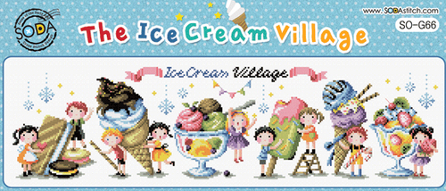 SODA "The Ice Cream Village" Cross Stitch Kit