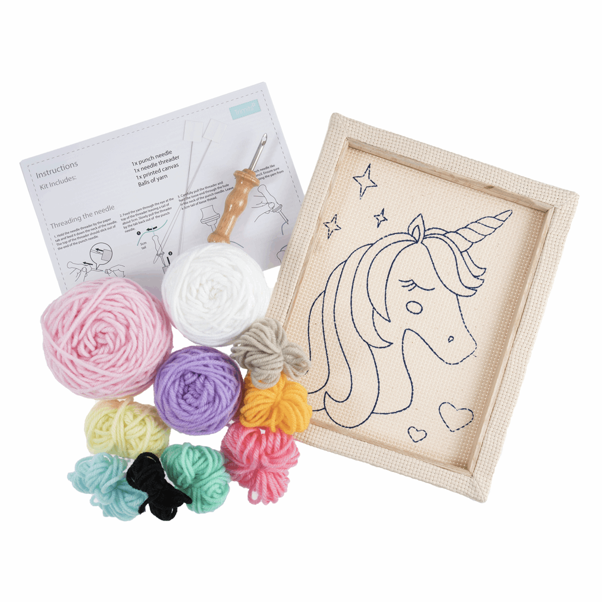 "Unicorn" Punch Needle Kit By Trimits