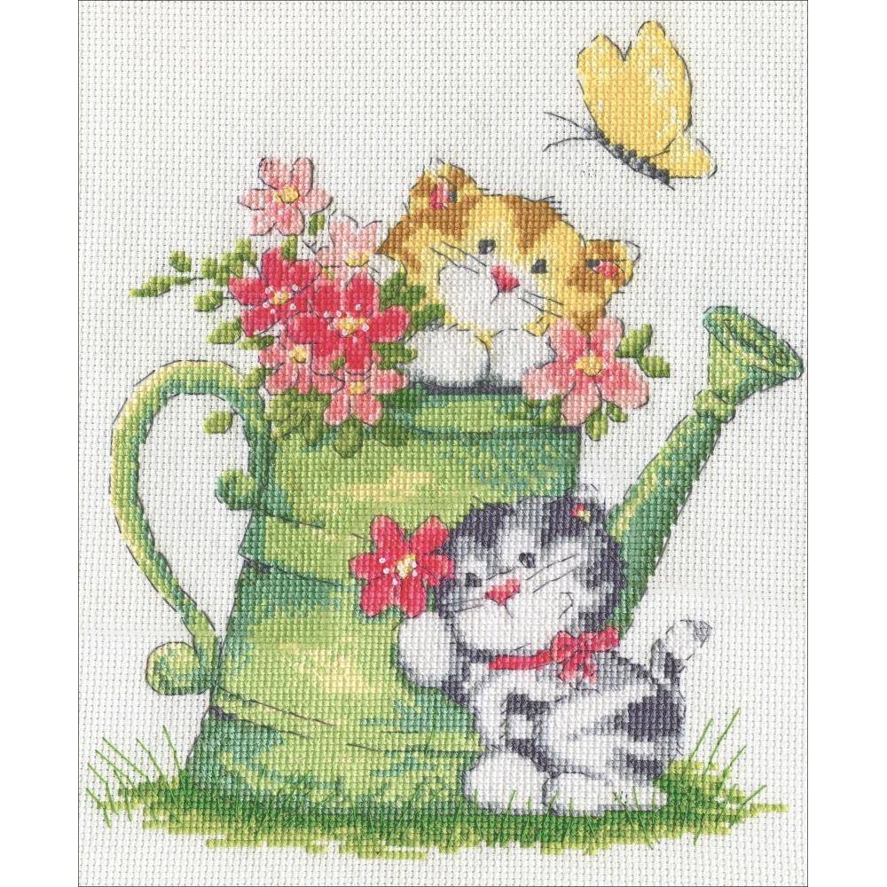 Design Works "Watering Can Cats" Counted Cross Stitch Kit