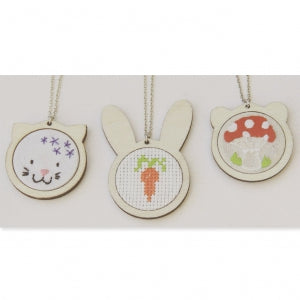 DMC Mini Animal Embroidery Hoop Necklace