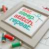 Eat Sleep Stitch Repeat Cross Stitch Kit