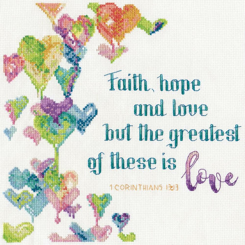 Design Works "Faith, Hope, Love" Counted Cross Stitch Kit