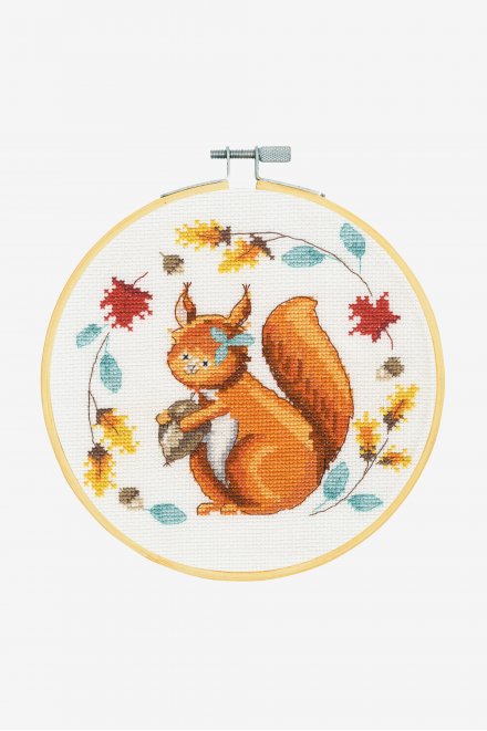 DMC Counted Cross Stitch Kit - Folk Squirrel