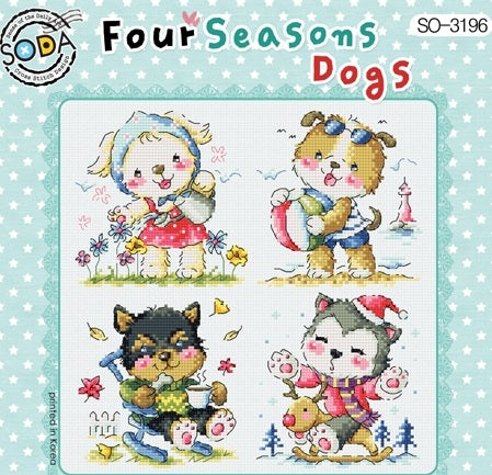 SODA "Four Season Dogs" Cross Stitch Kit