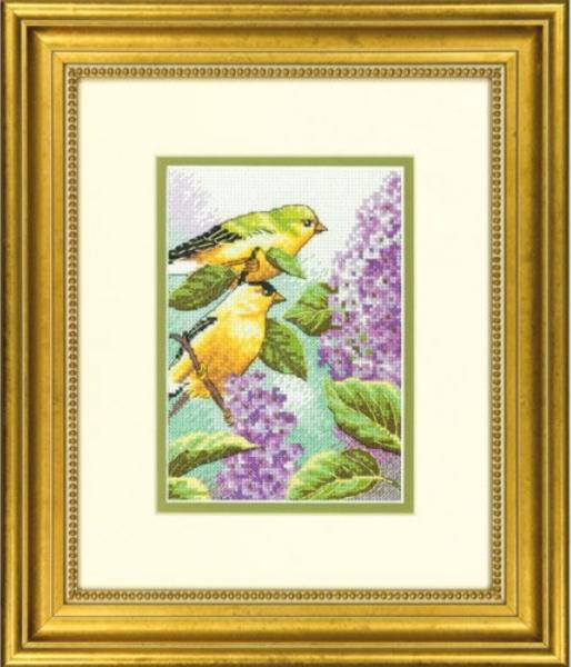 Dimensions Counted Cross Stitch Kit- Goldfinch and Lilacs