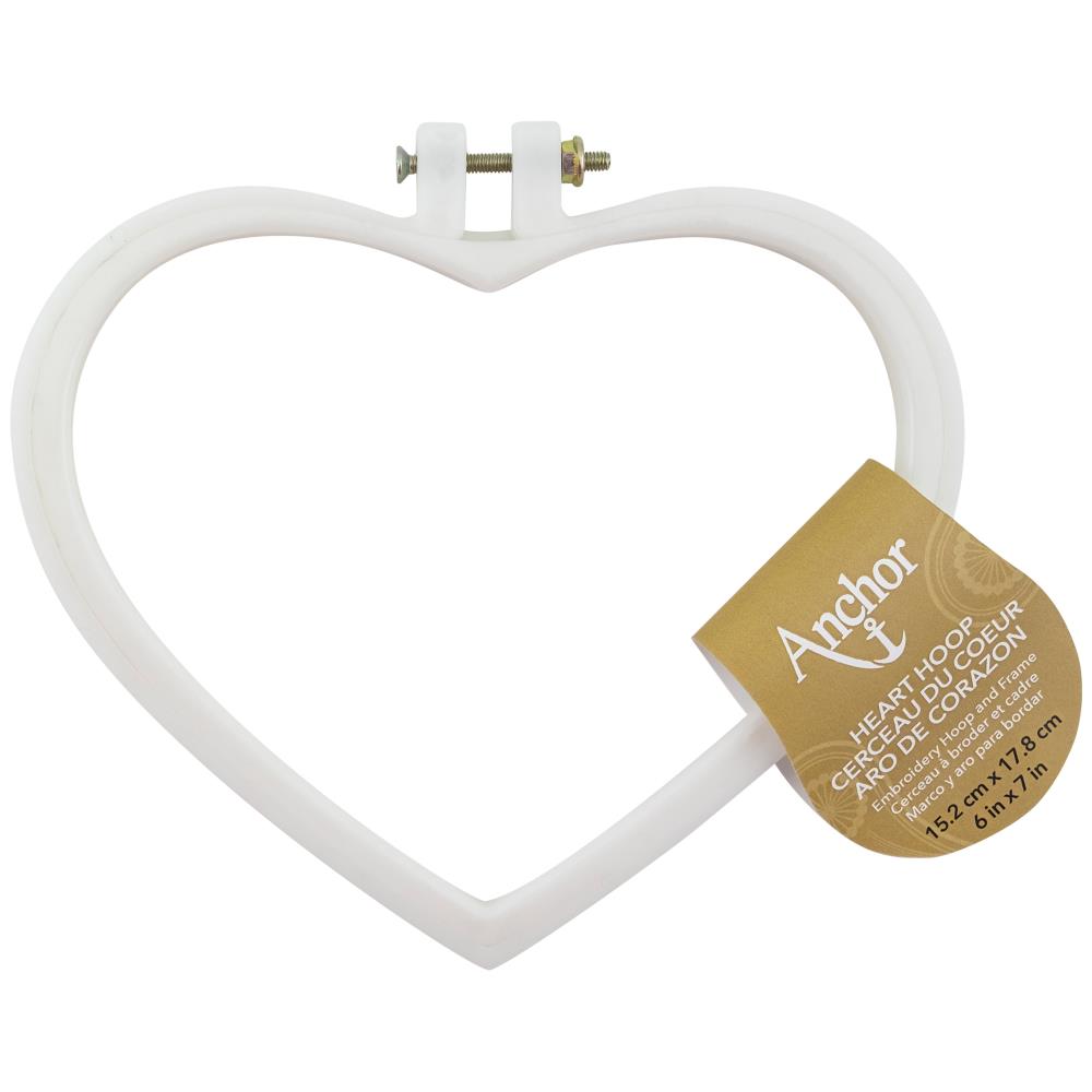 Anchor Heart Shaped Embroidery Hoop 6 inch