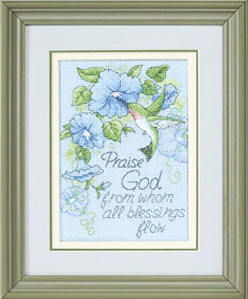 Dimensions Counted Cross Stitch Kit- Hummingbird and Morning Glories