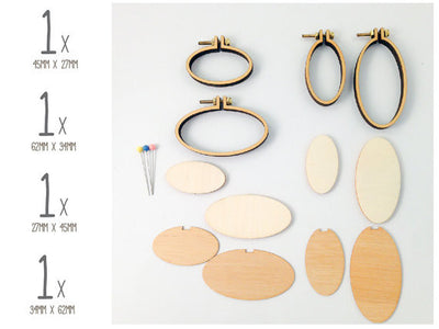 Dandelyne Oval Mini Hoop (set of 4)-Pattern C