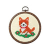 Olympus thread embroidery cross stitch kit with hoop no. 7346 Dog with flowers