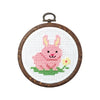 Olympus thread embroidery cross stitch kit with hoop no. 7350 Rabbit with flower