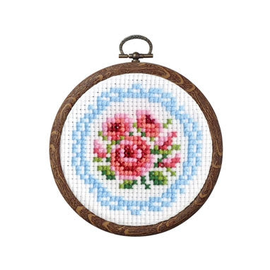 Olympus thread embroidery cross stitch kit with hoop no. 7441 Roses