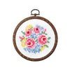 Olympus thread embroidery cross stitch kit with hoop no. 7445 bouquet of roses