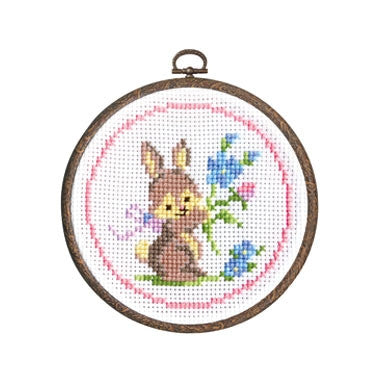 Olympus Cross Stitch Kit Animal in Forest - Rabbit With Flowers