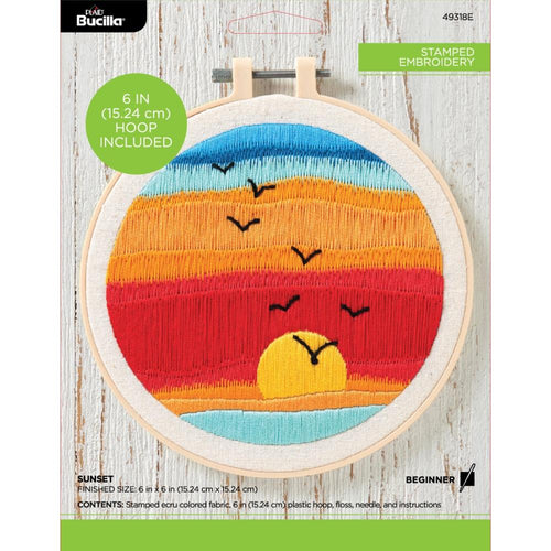 Bucilla Stamped Embroidery Kit-Sunset