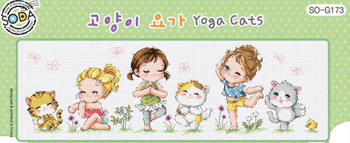 SODA "Yoga Cats" Cross Stitch Kit